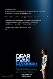 The movie poster for Dear Evan Hansen starring Ben Platt (pictured).