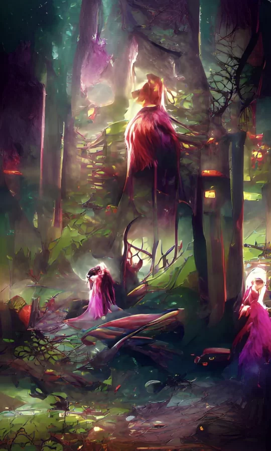 AI-generated painting of Taylor Swifts Out of the Woods