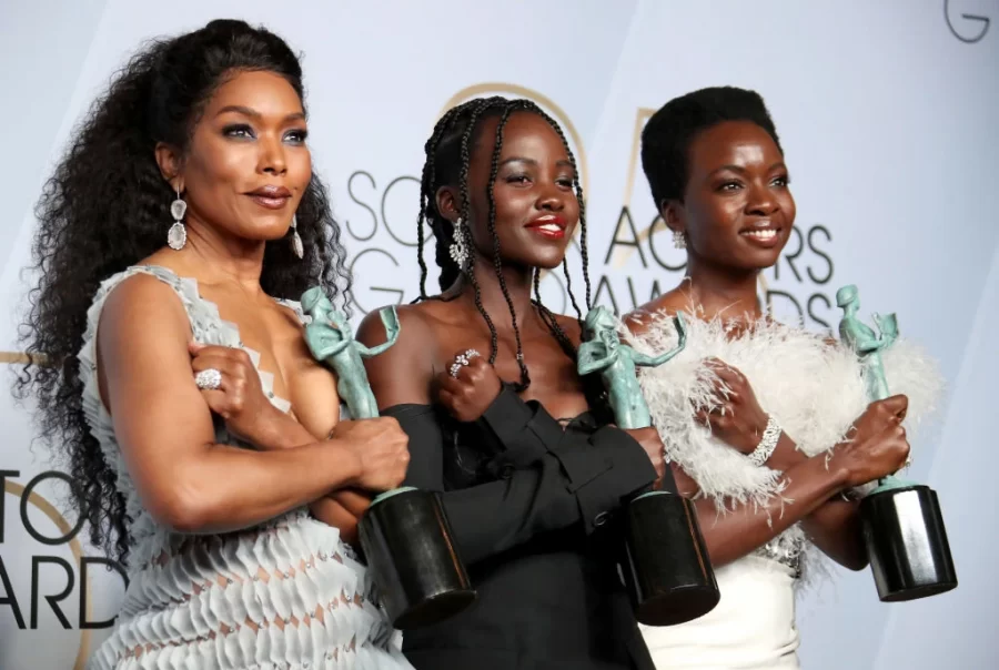Angela Bassett, Lupita Nyongo, and Danai Gurira from Black Panther: Wakanda Forever