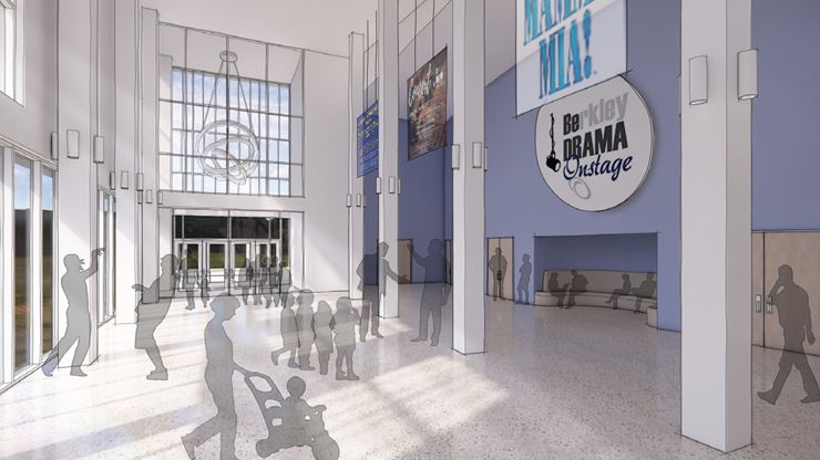 A rendering of the proposed expansion to the BHS auditorium