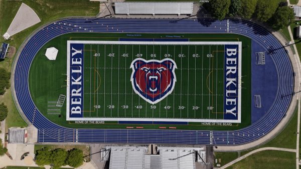 Drone footage captures a photo of Hurley Field after construction