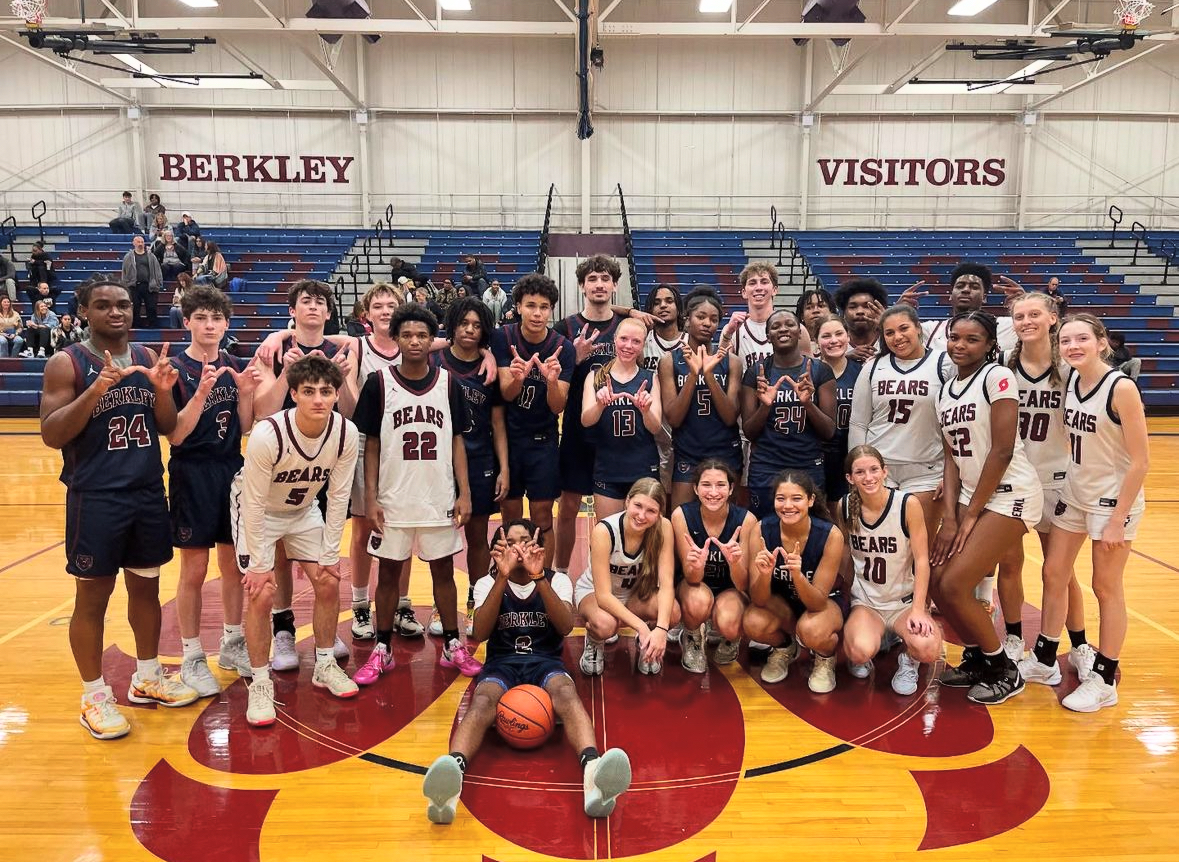 Players from the Boys and Girls Varsity Basketball Teams after their special event.