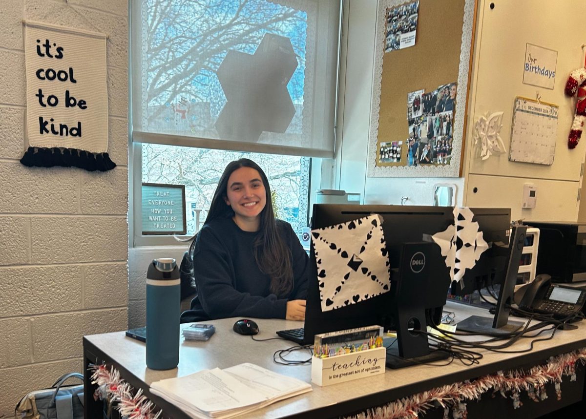 Ms. Hanna Kachl at her desk.