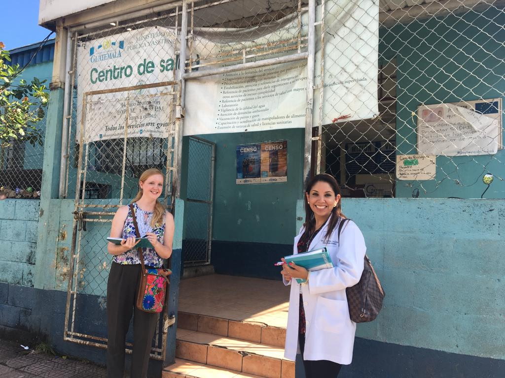 Samantha Kerr and a coworker in Guatemala visiting a health center