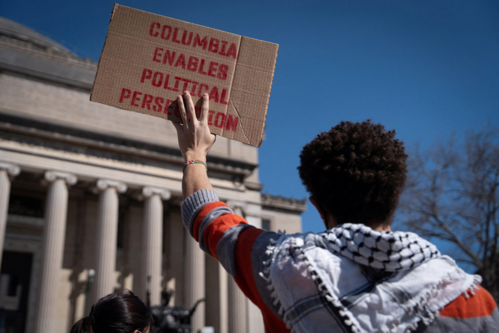 Columbia University's students engage in a protest