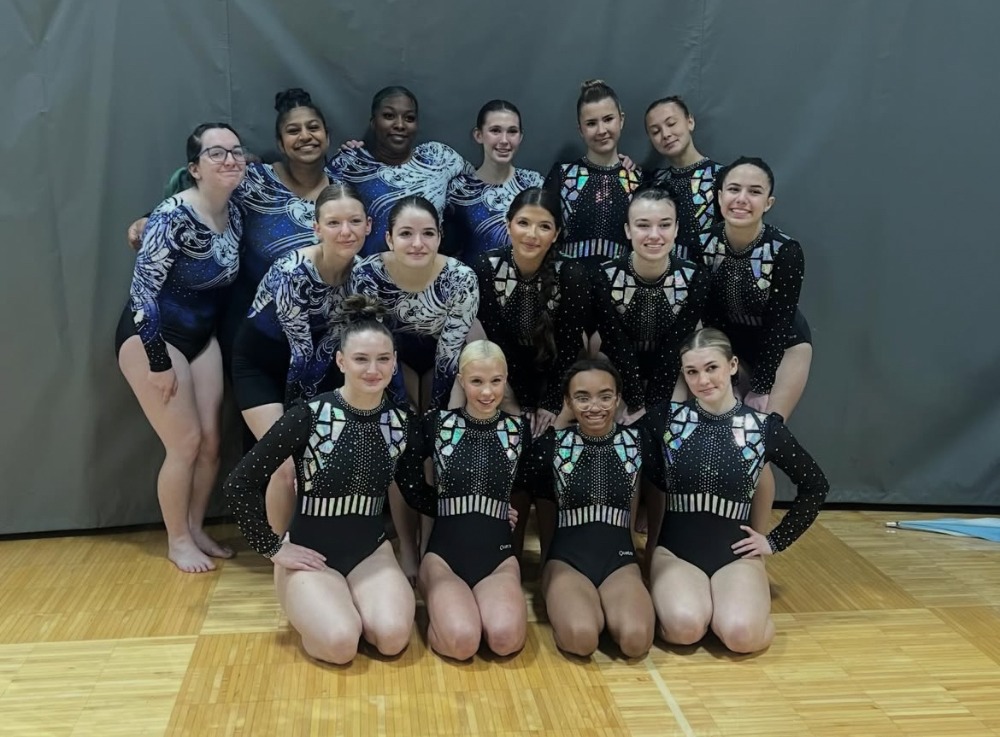 Image of team after first meet of season. Photo courtesy of: athens_berkley_gymnastics from Instagram